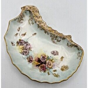 Vintage Royal Doulton Burslem Bone Plate/Dish  Floral Gold Trim C3562 GW1219.0